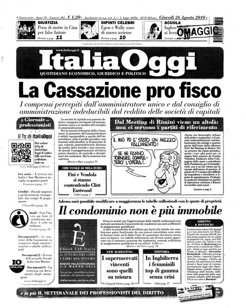 Italia oggi : quotidiano di economia finanza e politica